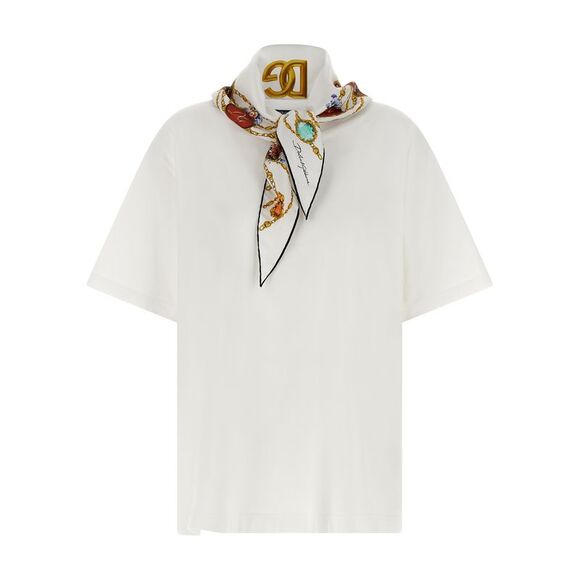 Dolce & Gabbana Tops - Dolce & Gabbana Women's T-Shirt With Scarf